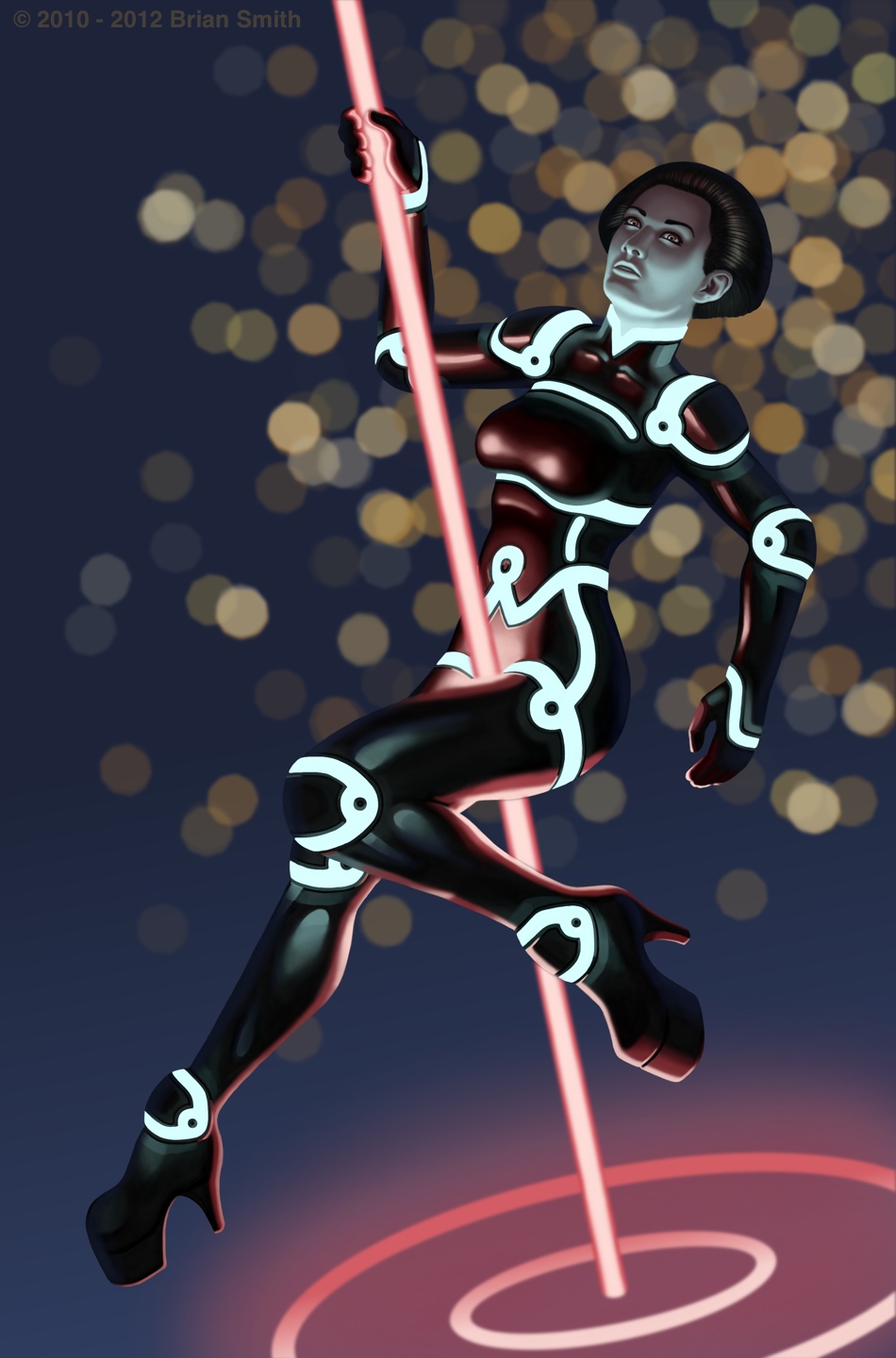 Tron pole dancer
